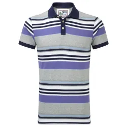 Jersey Cotton Striped Polo Shirt