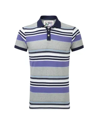 Jersey Cotton Striped Polo Shirt